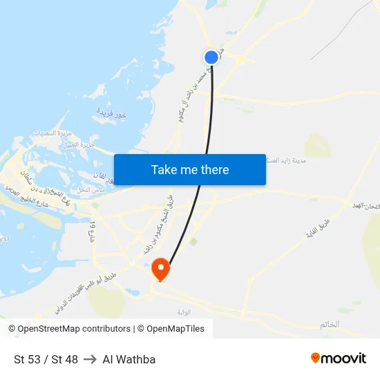 Street 53 / Street 48 to Al Wathba map
