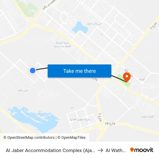 Al Jaber Accommodation Complex (Ajac) to Al Wathba map