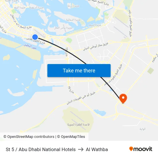 St 5 / Abu Dhabi National Hotels to Al Wathba map