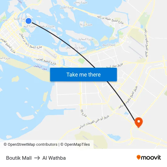 Boutik Mall to Al Wathba map