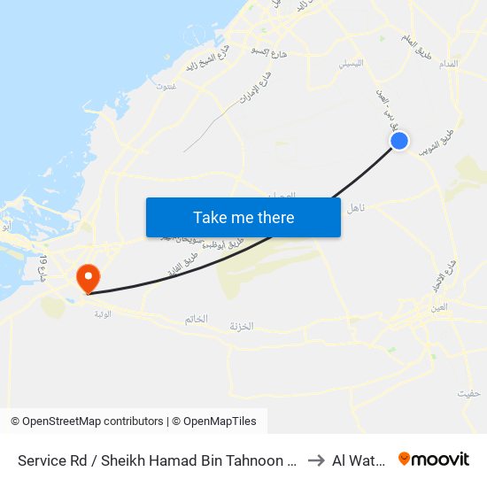 Service Rd  / Sheikh Hamad Bin Tahnoon Mosque to Al Wathba map