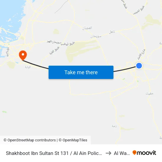 Shakhboot Ibn Sultan St 131 / Al Ain Police Directorate (East) to Al Wathba map