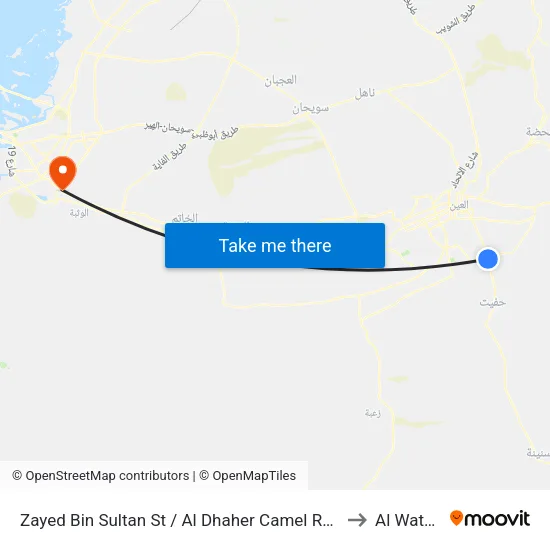 Zayed Bin Sultan St / Al Dhaher Camel Race No 1 to Al Wathba map