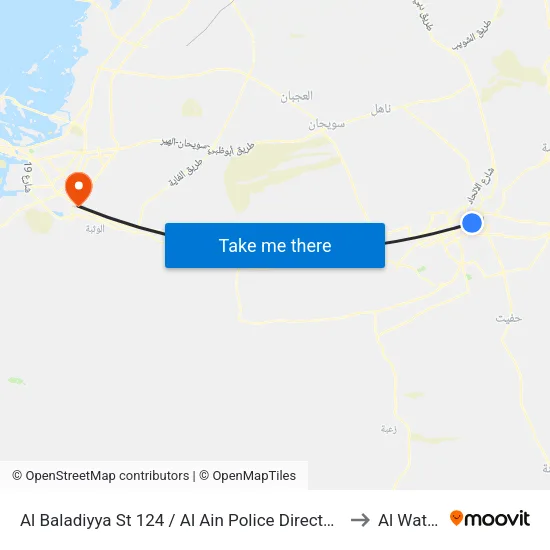 Al Baladiyya St 124 / Al Ain Police Directorate North to Al Wathba map