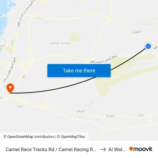 Camel Race Tracks Rd  / Camel Racing Roundabout to Al Wathba map