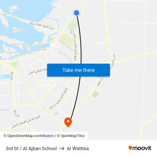 3rd St / Al Ajban School to Al Wathba map