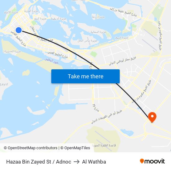 Hazaa Bin Zayed St / Adnoc to Al Wathba map