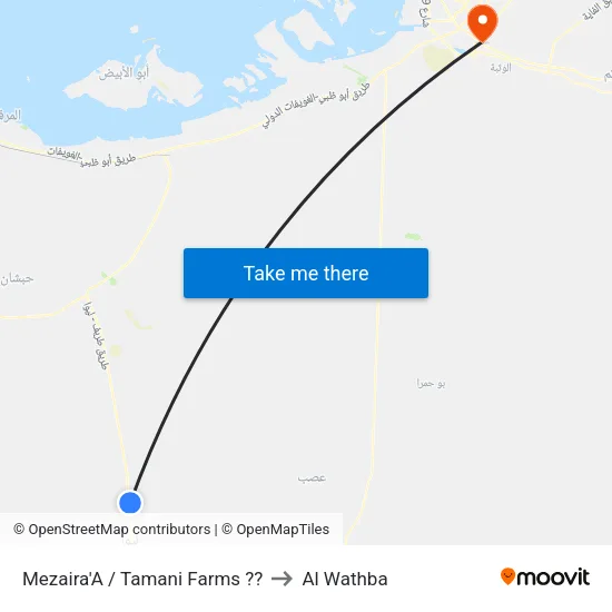 Mezaira'A / Tamani Farms ?? to Al Wathba map