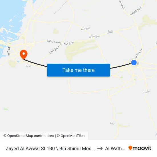 Zayed Al Awwal St 130 / Bin Shimil Mosque to Al Wathba map