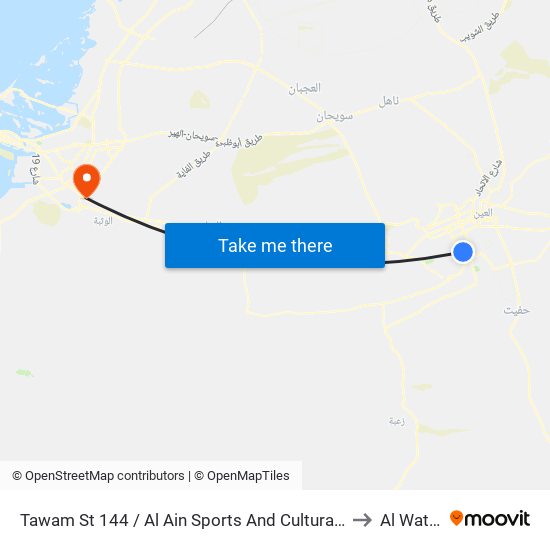 Tawam St 144 / Al Ain Sports And Cultural Club Zakhir to Al Wathba map