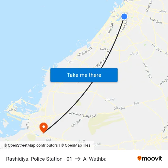 Rashidiya, Police Station - 01 to Al Wathba map