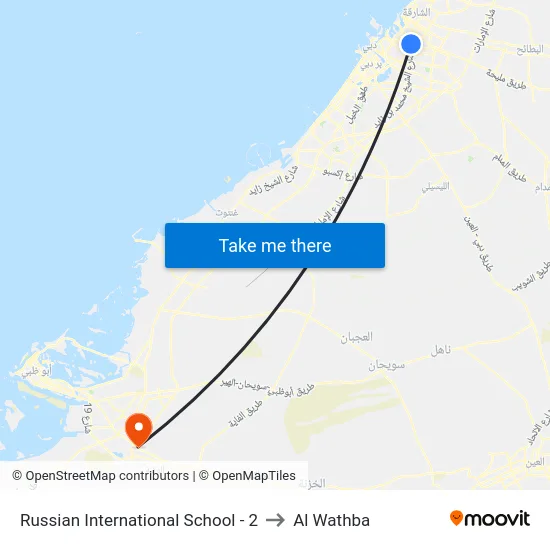 Russian International School - 2 to Al Wathba map