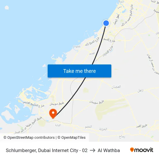 Schlumberger, Dubai Internet City - 02 to Al Wathba map