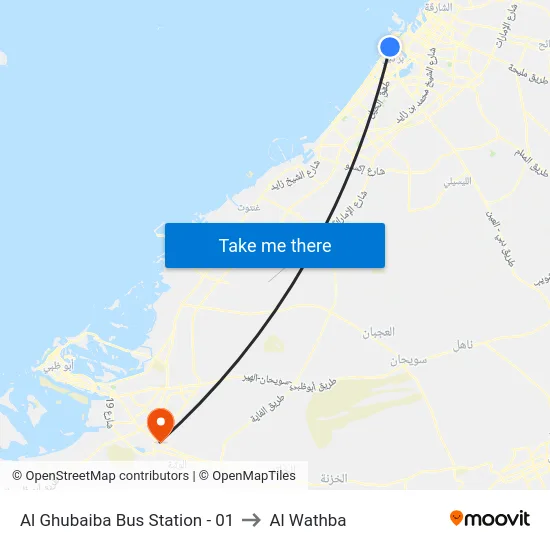 Al Ghubaiba Bus Station - 01 to Al Wathba map
