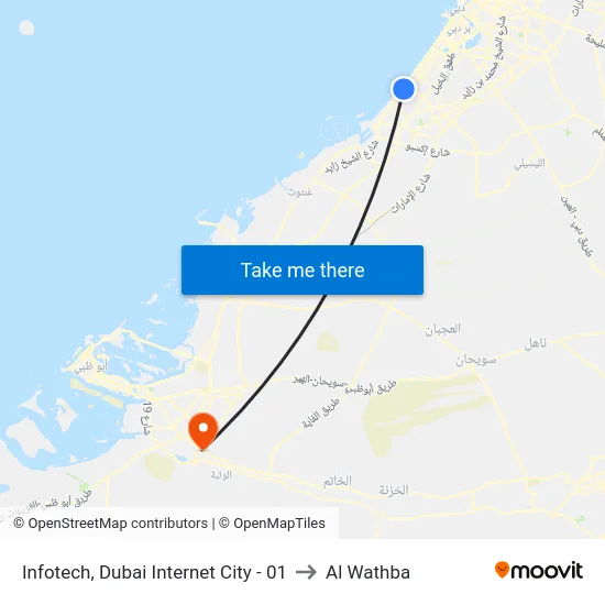 Infotech, Dubai Internet City - 01 to Al Wathba map