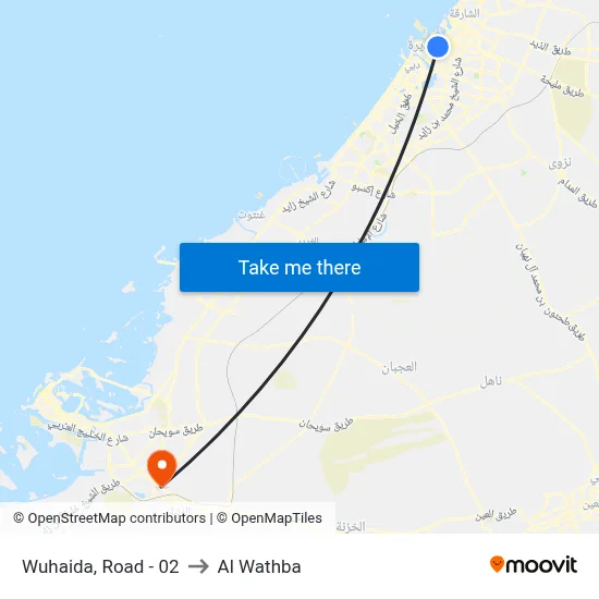 Wuhaida Road - 02 to Al Wathba map