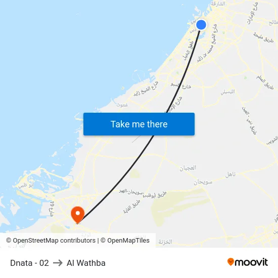 Dnata - 02 to Al Wathba map