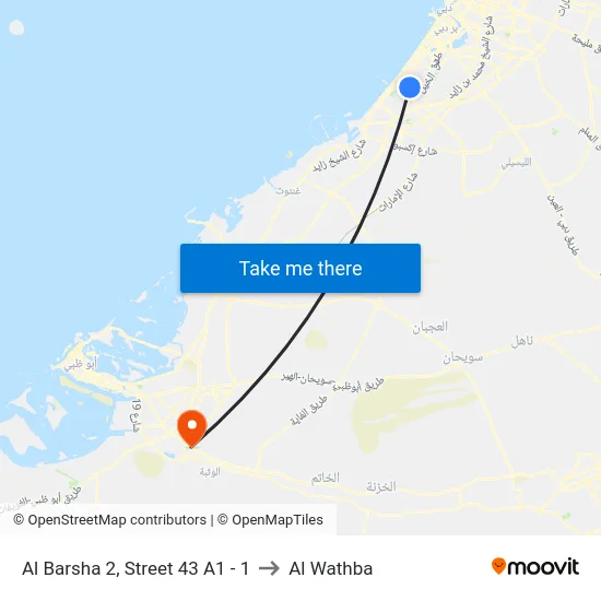Al Barsha 2, Street 43 A1 - 1 to Al Wathba map