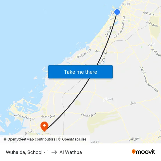 Wuhaida, School - 1 to Al Wathba map
