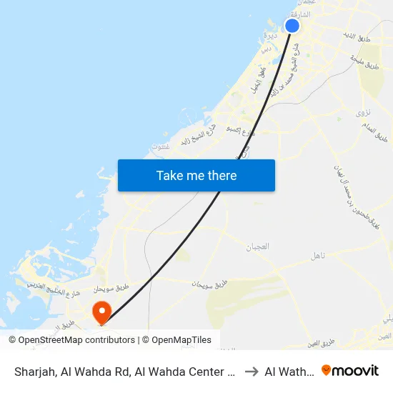 Sharjah, Al Wahda Rd, Al Wahda Center 2 - 02 to Al Wathba map