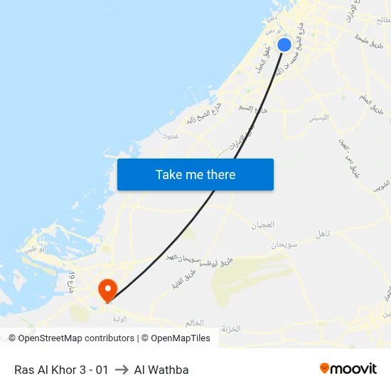 Ras Al Khor 3 - 01 to Al Wathba map