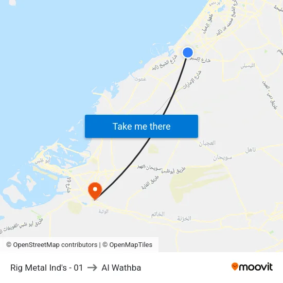 Rig Metal Industries - 01 to Al Wathba map