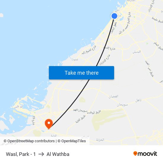 Wasl, Park - 1 to Al Wathba map