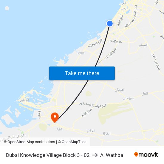 Dubai Knowledge Village Block 3 - 02 to Al Wathba map