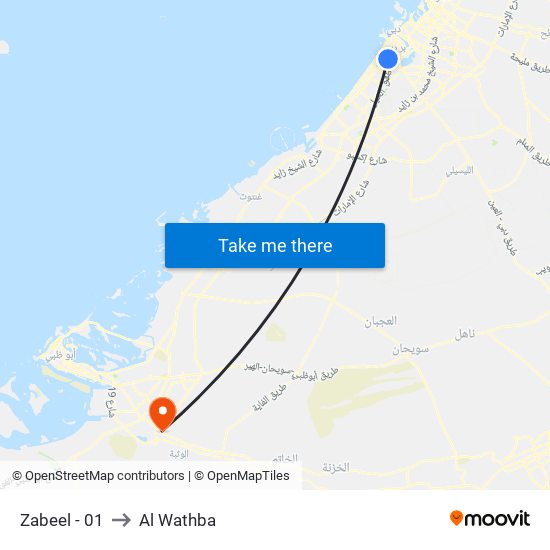 Zabeel - 01 to Al Wathba map