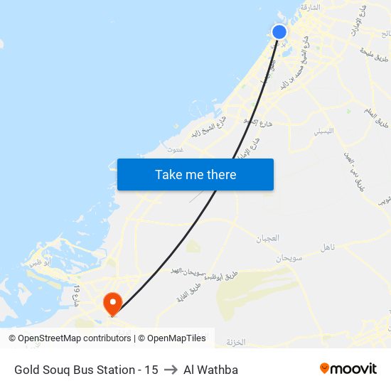 Gold Souq Bus Station - 15 to Al Wathba map