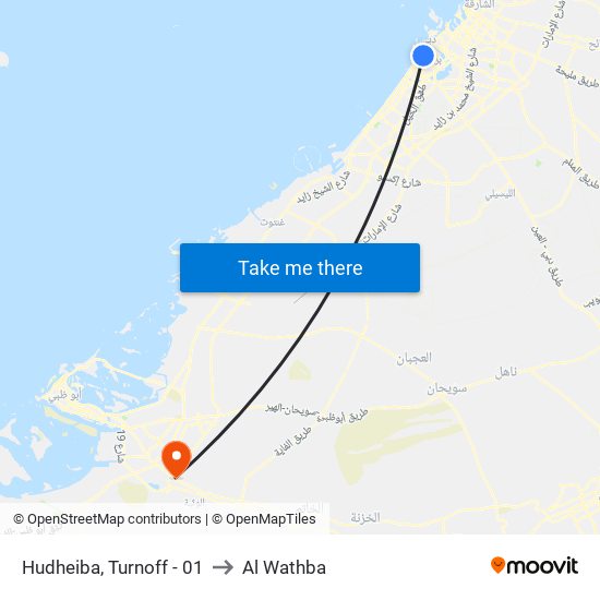 Hudheiba, Turnoff - 01 to Al Wathba map