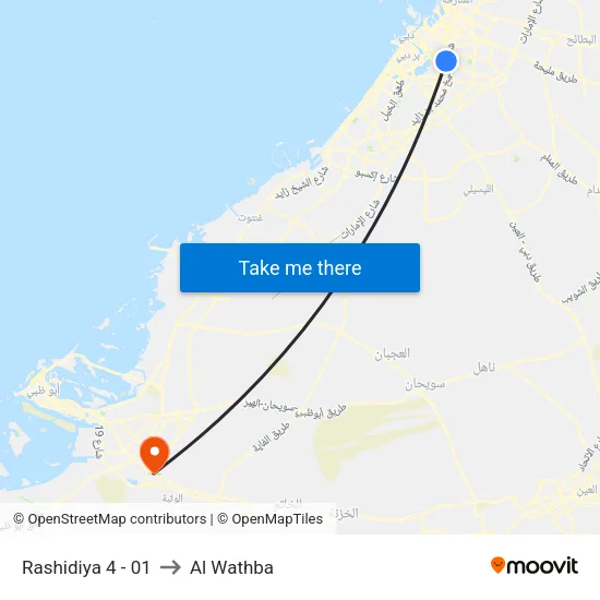 Rashidiya 4 - 01 to Al Wathba map