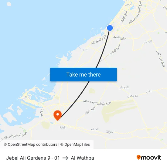 Jebel Ali Gardens 9 - 01 to Al Wathba map