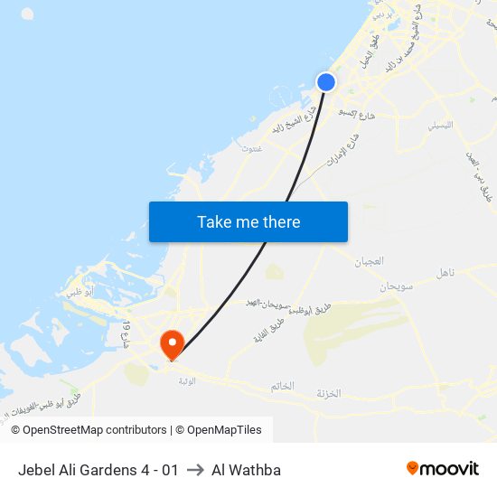 Jebel Ali Gardens 4 - 01 to Al Wathba map