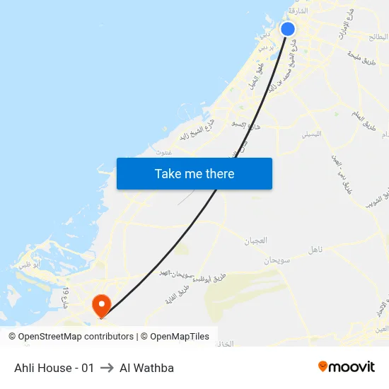 Ahli House - 01 to Al Wathba map
