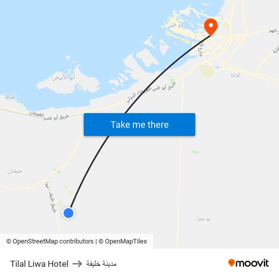 Tilal Liwa Hotel to مدينة خليفة map