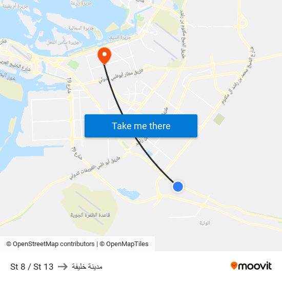 St 8 / St 13 to مدينة خليفة map