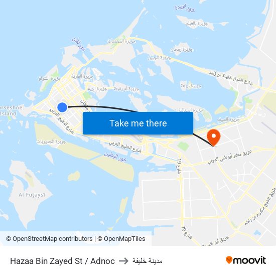 Hazaa Bin Zayed St / Adnoc to مدينة خليفة map
