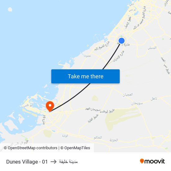 Dunes Village - 01 to مدينة خليفة map