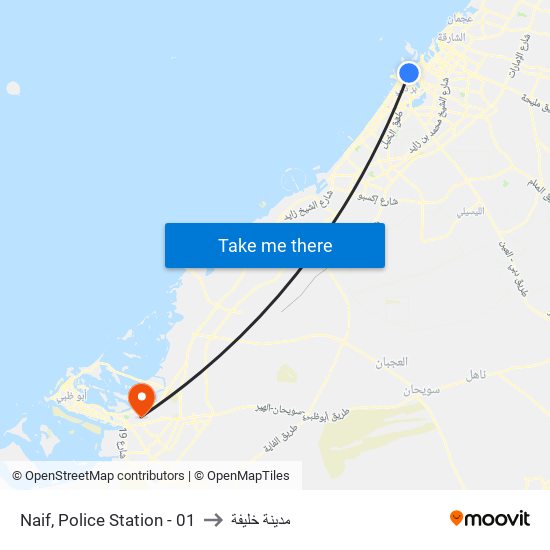 Naif, Police Station - 01 to مدينة خليفة map
