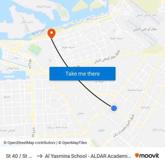 St 40 / St 21 to Al Yasmina School - ALDAR Academies map