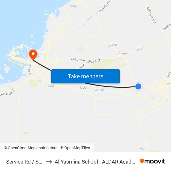 Service Rd  / Souq to Al Yasmina School - ALDAR Academies map