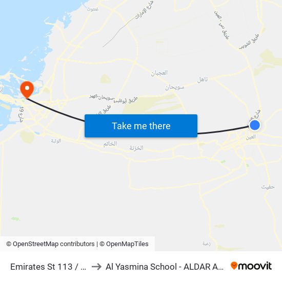 Emirates St 113 / Palace to Al Yasmina School - ALDAR Academies map