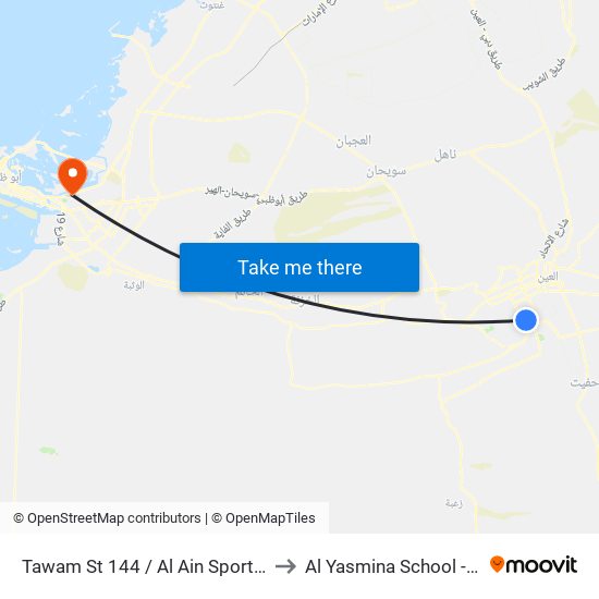 Tawam St 144 / Al Ain Sports And Cultural Club Zakhir to Al Yasmina School - ALDAR Academies map