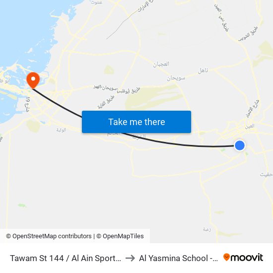 Tawam St 144 / Al Ain Sports And Cultural Club Zakhir to Al Yasmina School - ALDAR Academies map