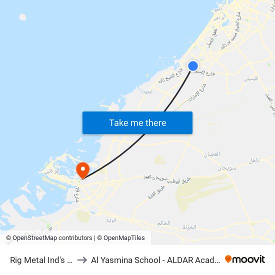 Rig Metal Ind's - 02 to Al Yasmina School - ALDAR Academies map