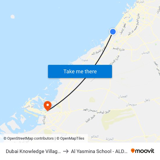 Dubai Knowledge Village Block 3 - 02 to Al Yasmina School - ALDAR Academies map