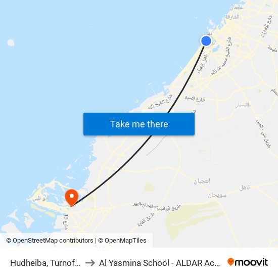 Hudheiba, Turnoff - 01 to Al Yasmina School - ALDAR Academies map