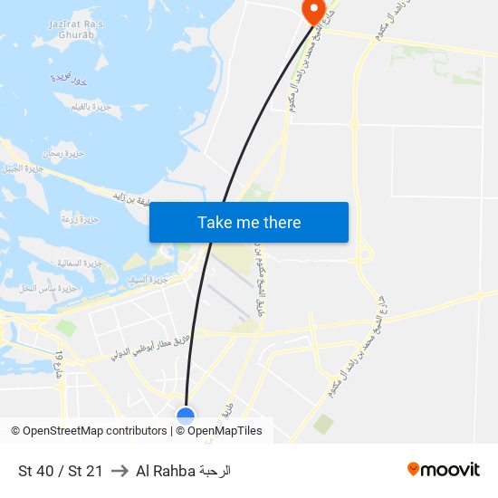 St 40 / St 21 to Al Rahba الرحبة map