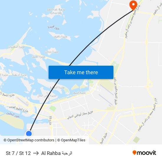 St 7 / St 12 to Al Rahba الرحبة map